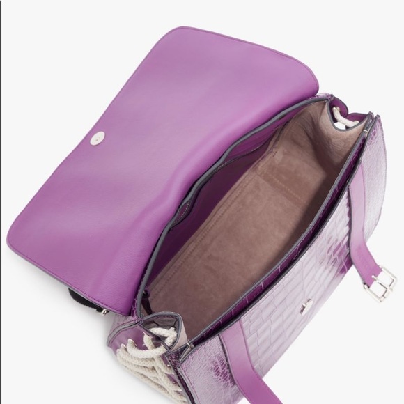 J.W. ANDERSON PURPLE LARGE DISC SATCHEL - Croc - Picture 8 of 16